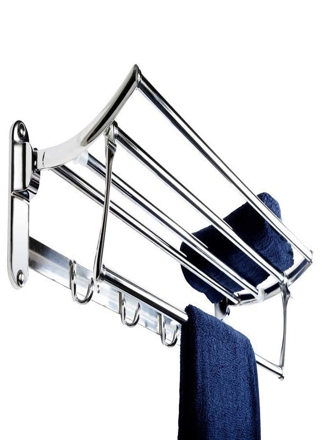 كابيتال حامل مناشف قابل للطي من الفولاذ المقاوم للصدأ يُثبت على الحائط من كابيتال للحمام | حامل مناشف، علاقة، رف | إكسسوارات حمام مقاومة للصدأ | حامل مناشف ذاتي اللصق لحوض الغسيل - Image 1